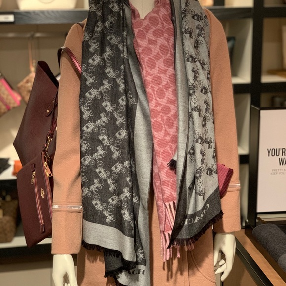 COACH Horse and Carriage Wrap Scarf - Picture 6 of 8